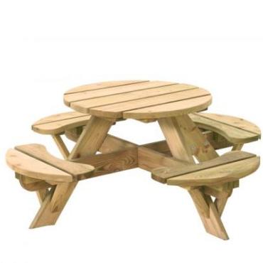 KINDERPICKNICKTAFEL ROND JIMMY, DOORSNEDE BLAD 63 CM.