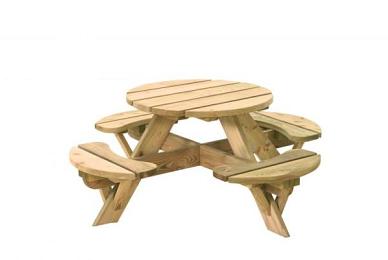 KINDERPICKNICKTAFEL ROND JIMMY, DOORSNEDE BLAD 63 CM.