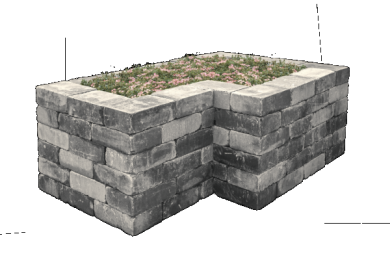 TUMBELWALL GETR, 30X20X10CM LIGHT GREY