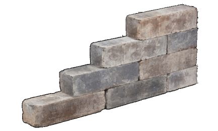 WALLBLOCK GETROMMELD 15X15X60CM MOCCA