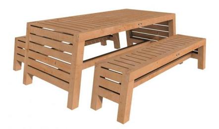 TUINSET RIVA EXCELLENT, 2 X BANK EN 1 X TAFEL, ONBEHANDELD.