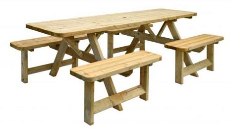 PICKNICKTAFEL FAMILY, BLADMAAT 70 X 240 CM.