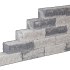 WALLBLOCK GEKLOOFD 10X10X30CM STRAK. LIGHT GREY