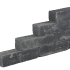 WALLBLOCK GETROMMELD 15X15X60CM BLACK