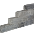 WALLBLOCK GETROMMELD 15X15X60CM GRIJS/ZWART NUANCE