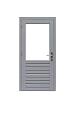 HARDHOUTEN ENKELE 1-RUITS GLASDEUR PRESTIGE MET DUBBELGLAS, LINKSDRAAIEND, 109 X 221 CM, GRIJS GEGROND.
