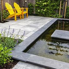 VIJVERRAND HOEKSTUK BLUE MOON 30 BREED, 3CM DIK