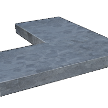 V0 VIJVERRAND HOEKSTUK BLUE MOON 25 BREED, 3CM DIK