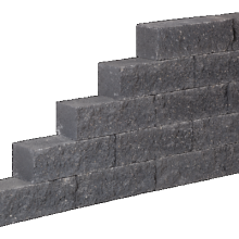 VH WALLBLOCK GEKLOOFD 10X10X30CM STRAK. BLACK