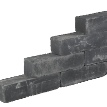 VH WALLBLOCK GETROMMELD 15X15X60CM BLACK