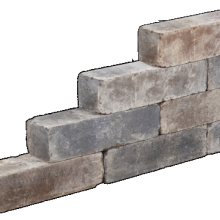 WALLBLOCK GETROMMELD 15X15X60CM MOCCA