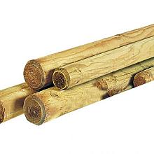 RONDE PAAL CILINDRISCH GEFREESD HAAKS GEKORT 1 ZIJDE GEKROOND, Ï 10 X 400 CM.