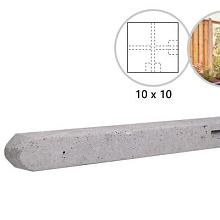 -BA- BETONPAAL STAMPBETON 10 X 10 X 280 CM, GRIJS HOEKPAAL T.B.V. RECHT SCHERM.