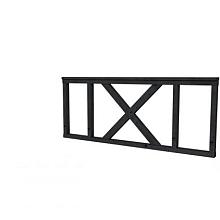 HEKWERK MET KRUIS DOUGLAS TYPE A, 178,5 X 73 CM, ZWART GEDOMPELD