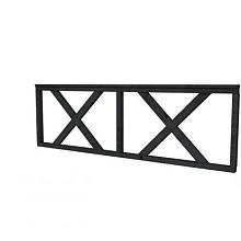 HEKWERK MET KRUIS DOUGLAS TYPE B, 228,5 X 73 CM, ZWART GEÏMPREGNEERD.