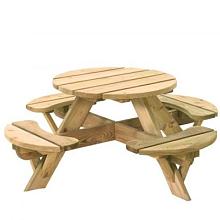 -BA- KINDERPICKNICKTAFEL ROND JIMMY, DOORSNEDE BLAD 63 CM.