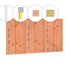 DOUGLAS ACHTERWAND E, ENKELZIJDIG MET HALFHOUTS RABAT, 371 X 125 CM, ONBEHANDELD.