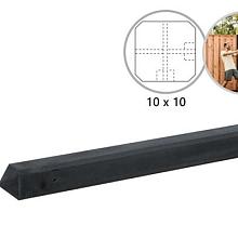 -VH- BETONPAAL GLAD MET DIAMANTKOP 10X10X280CM, ANTRACIET ONGECOAT, HOEKPAAL,