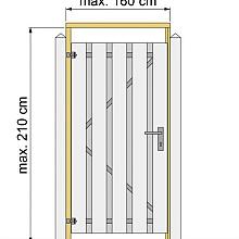 VH TUINDEURKOZIJN GESCHAAFD GRENEN MET AANSLAGLAT, MAX, 160CM BREED, GROEN GEÏMPREGNEERD,