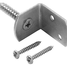 -VH- L-BESLAG INCLUSIEF SCHROEVEN, 4 STUKS OP KAART, RVS,