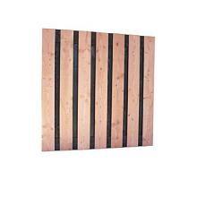 V0 DOUGLAS FIJNBEZAAGD PLANKENSCHERM MET ZWARTE BINNENKANT, 15-PLANKS 19 MM, 180 X 180 CM, ZWART/ONBEHANDELD.