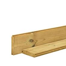 GRENEN BLOKHUTPLANK (AFDEKPLANK) 2,8 X 13,5 X 200 CM, GROEN GEÏMPREGNEERD.