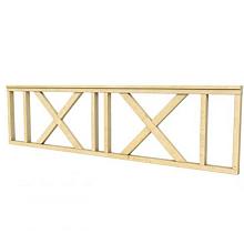 VUREN HEKWERK TYPE C MET KRUIS 278,5 X 73 CM, ONBEHANDELD.