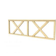 VUREN HEKWERK TYPE B MET KRUIS 228,5 X 73 CM, ONBEHANDELD.