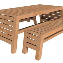 TUINSET RIVA EXCELLENT, 2 X BANK EN 1 X TAFEL, ONBEHANDELD.