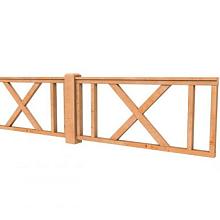 DOUGLAS HEKWERK TYPE D MET KRUIS 328,5 X 73 CM, ONBEHANDELD.
