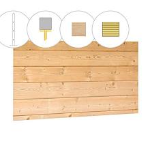 VUREN WAND B, 228,5 X 224 CM, VAN BLOKHUTPROFIELEN 2,8 X 14,5 CM, ONBEHANDELD.