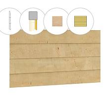 SET VUREN PLANKEN VOOR ACHTERWAND A, MET ZWEEDS RABAT, HOOGTE 125 CM, ONBEHANDELD.