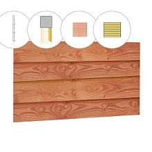 SET DOUGLAS PLANKEN VOOR ACHTERWAND A, MET ZWEEDS RABAT, HOOGTE 125 CM, ONBEHANDELD.