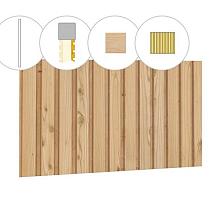 SET VUREN PLANKEN VOOR VERTICALE ACHTERWAND B, MET RHOMBUSPROFIELEN, HOOGTE 194 CM, ONBEHANDELD.