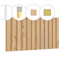 VUREN VERTICALE ACHTERWAND B, ENKELZIJDIG MET RHOMBUSPROFIELEN, 228,5 X 194 CM, ONBEHANDELD.