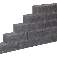 WALLBLOCK GEKLOOFD 10X10X30CM STRAK. BLACK