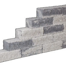 WALLBLOCK GEKLOOFD 10X10X30CM STRAK. LIGHT GREY