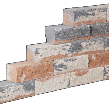 WALLBLOCK GEKLOOFD 10X10X30CM STRAK. MOCCA