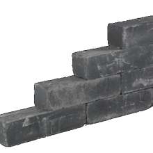 WALLBLOCK GETROMMELD 15X15X60CM BLACK