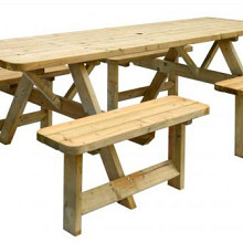 PICKNICKTAFEL FAMILY, BLADMAAT 70 X 240 CM.