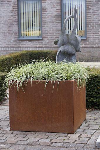 -BA- BLOEMBAK VLAK - CORTEN 150X150X60 CORTEN