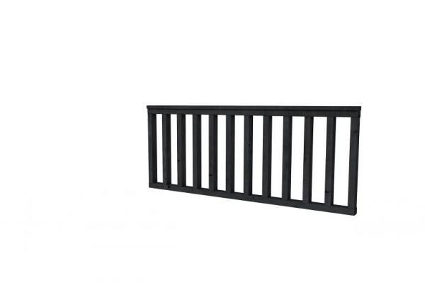 HEKWERK RECHT DOUGLAS TYPE A, 178,5 X 73 CM, ZWART GEDOMPELD