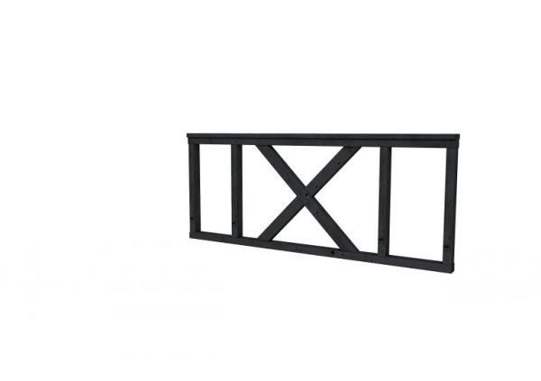 HEKWERK MET KRUIS DOUGLAS TYPE A, 178,5 X 73 CM, ZWART GEDOMPELD