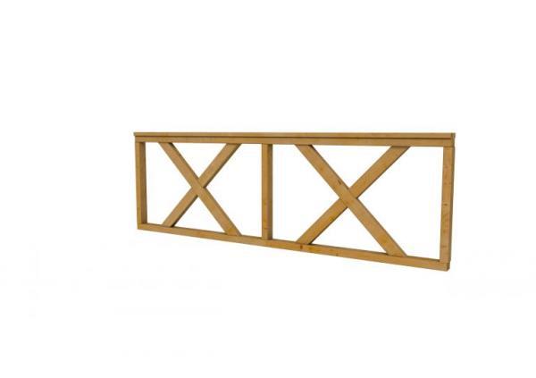 HEKWERK MET KRUIS DOUGLAS TYPE B, 228,5 X 73 CM, GROEN GEÏMPREGNEERD.